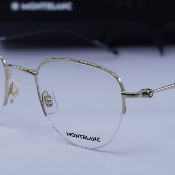 Montblanc MB0129O 004 Aviator Eyeglasses 52mm – Gold - Picture 5 of 12